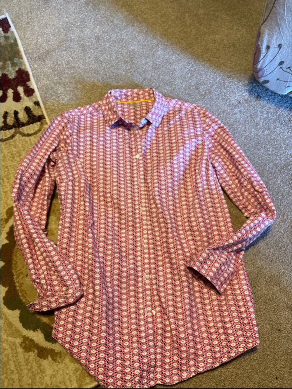 Boden Pink Geo-Print Button-Down Shirt
